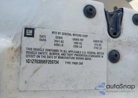 2006 Chevrolet Malibu Maxx Lt from USA, damaged, VIN 1G1ZT63896F259734